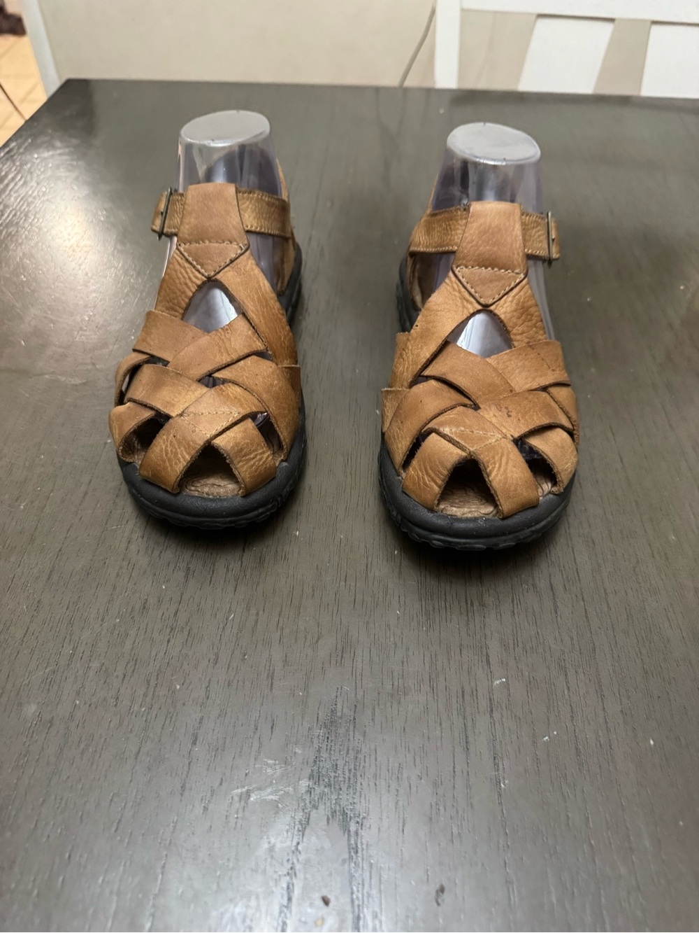 Teva Cross Up Leather Fisherman Sandals Gorpcore Comfort Outdoor Boho Brown SZ 8